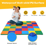 58 Inch Toddler Foam Play Mat Baby Folding Activity Floor Mat-Light Blue