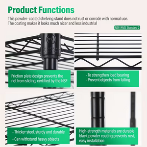 3/4/5/6/7/8 Tier Storage Shelves-Adjustable Wire Shelving Rack-Multi Sizes