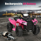 6V Kids ATV Quad Electric Ride On Car with LED Light and MP3-Green