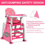 3-in-1 Baby High Chair with Lockable Universal Wheels-Gray