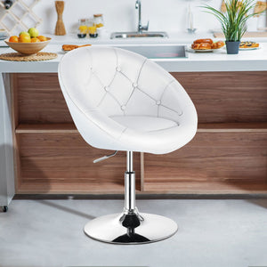 1 Piece Adjustable Modern Swivel Round Tufted-White by DirectDeals
