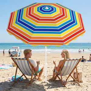 6.5 FT Beach Umbrella UPF 50+ with Sand Anchor for Garden Pool-Color
