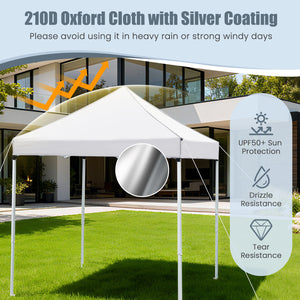 6.5 x 6.5 FT Pop up Canopy Tent with 4 Sidewalls and Wheeled Bag-white