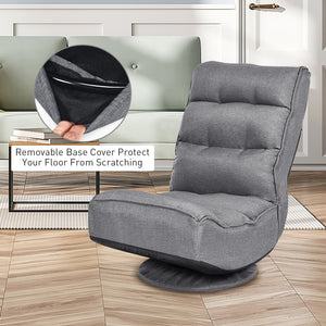 5-Position Folding Floor Gaming Chair-Navy