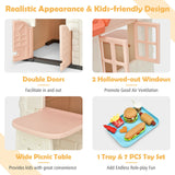 Kid ™s Playhouse Pretend Toy House For Boys and Girls 7 Pieces Toy Set-Pink