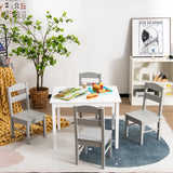 5 pcs Kids Pine Wood Multicolor Table Chair Set