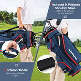 9.5 Inch Golf Cart Bag with 14 Way Dividers Top Organizer-Black