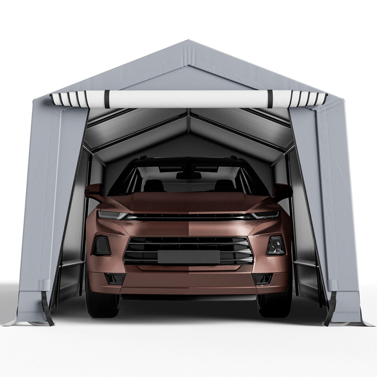 10 x 16/10 x 20 Feet Outdoor Heavy-Duty Carport with 2 Doors-10 x 16 ft