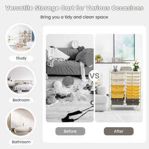15 Drawers Rolling Storage Cart Organizer