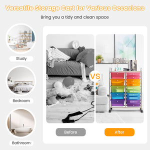 15 Drawers Rolling Storage Cart Organizer