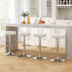 1 PC Round Bar Stool Adjustable Swivel Pub Chair-White by DirectDeals