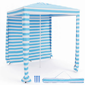 6.6 x 6.6 Feet Foldable and Easy-Setup Beach Canopy With Carry Bag-Blue