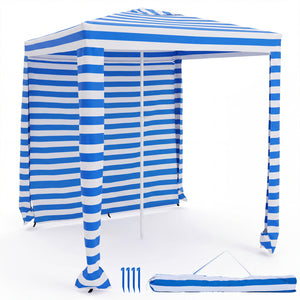 6.6 x 6.6 Feet Foldable and Easy-Setup Beach Canopy With Carry Bag-Blue