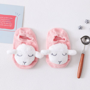 1 Pair Cartoon Cotton Baby Rubber Sole Anti Slip Floor Socks For Newborn Girls And Boys Kids