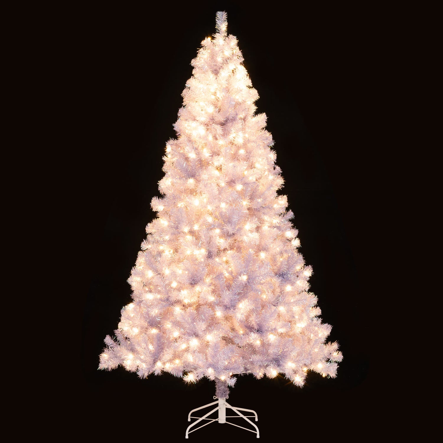 6/7.5 FT Pre-Lit Tinsel Christmas Tree Artificial Xmas Tree-M