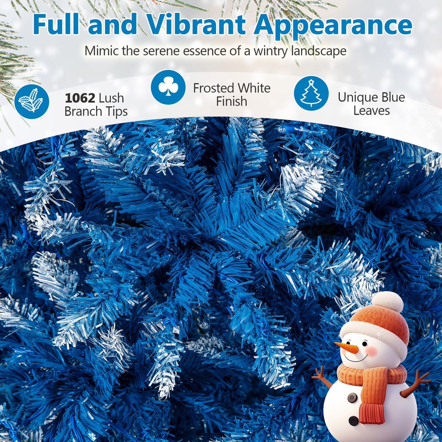 6/7/8/9 FT Artificial Christmas Tree with 767 Snowy Branch Tips-7 FT