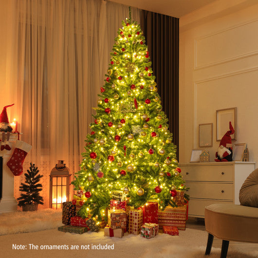 6/7/8 FT Pre-Lit Artificial Christmas Tree with Remote Control and LED Lights-8ft