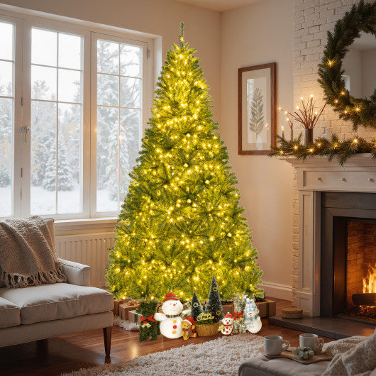 6/7/8 FT Pre-Lit Artificial Christmas Tree with Remote Control and LED Lights-8ft