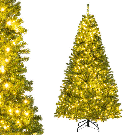 6/7/8 FT Pre-Lit Artificial Christmas Tree with Remote Control and LED Lights-7ft