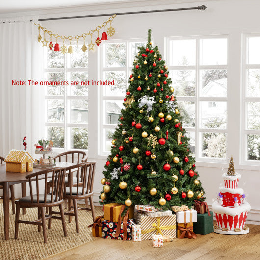 6/7/8 FT Pre-Lit Artificial Christmas Tree with Remote Control and LED Lights-7ft