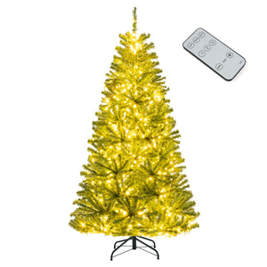 6/7/8 FT Pre-Lit Artificial Christmas Tree with Remote Control and LED Lights-S