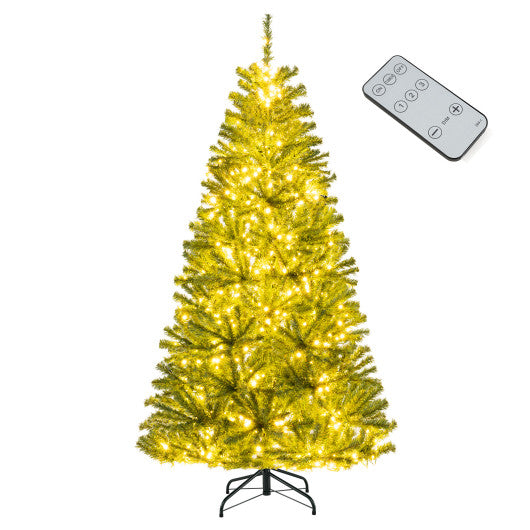 6/7/8 FT Pre-Lit Artificial Christmas Tree with Remote Control and LED Lights-S