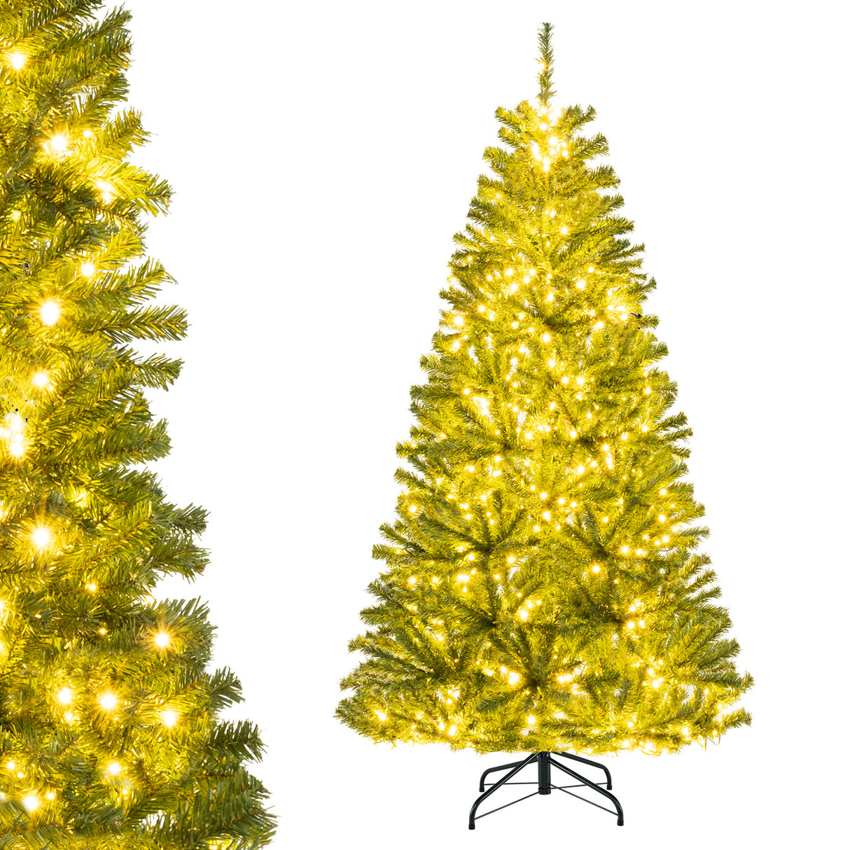 6/7/8 FT Pre-Lit Artificial Christmas Tree with Remote Control and LED Lights-S