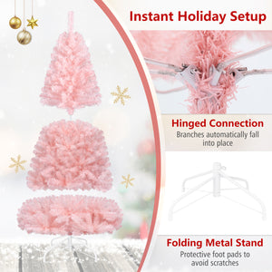 6/7 Feet Artificial Christmas Tree Hinged Full Fir Tree-6 Feet