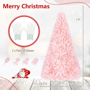 6/7 Feet Artificial Christmas Tree Hinged Full Fir Tree-7 ft