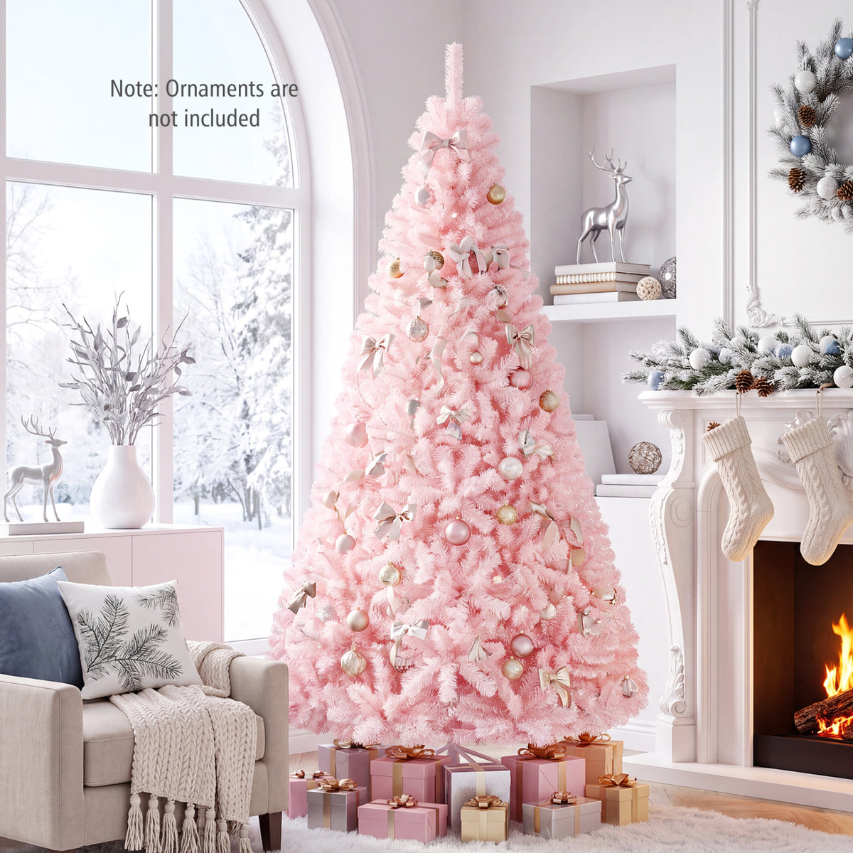 6/7 Feet Artificial Christmas Tree Hinged Full Fir Tree-7 ft