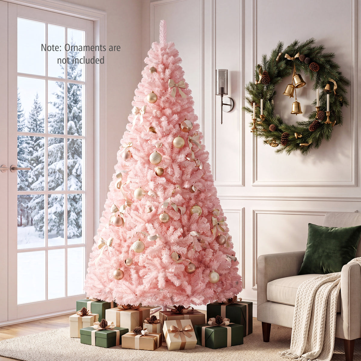6/7 Feet Artificial Christmas Tree Hinged Full Fir Tree-7 ft