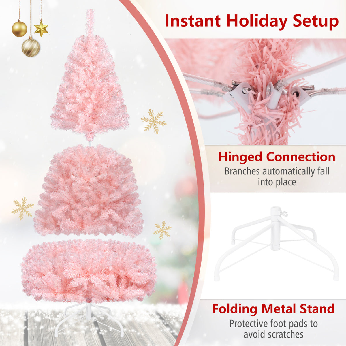 6/7 Feet Artificial Christmas Tree Hinged Full Fir Tree-7 ft