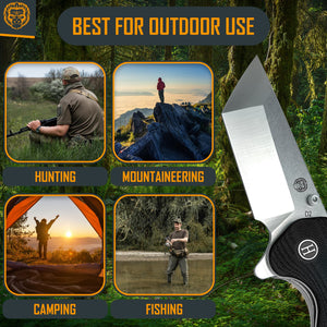 The Pioneer Folding Pocket Knife Giftset for Men and Women (Silver and Black)