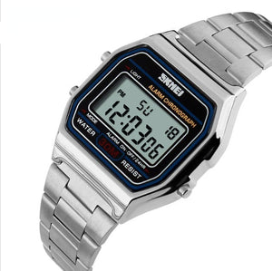 New Digital Men Luxury Retro Men's Sport Wristwatch Fashion Stopwatch Electronic Watches For Mens With  Alarm Clock