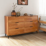 6-Drawer Dresser with Interlock System for Bedroom Living Room-Cherry