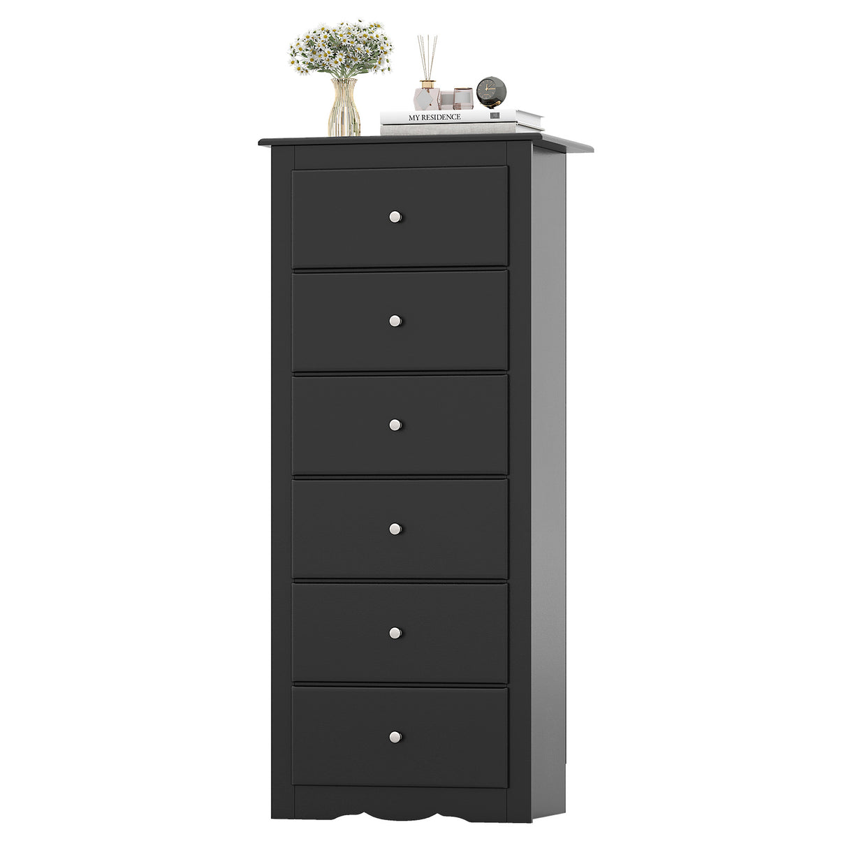 6 Drawers Chest Dresser Clothes Storage Bedroom Furniture Cabinet-White