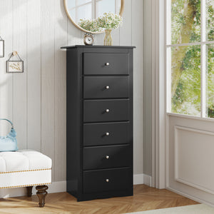 6 Drawers Chest Dresser Clothes Storage Bedroom Furniture Cabinet-White