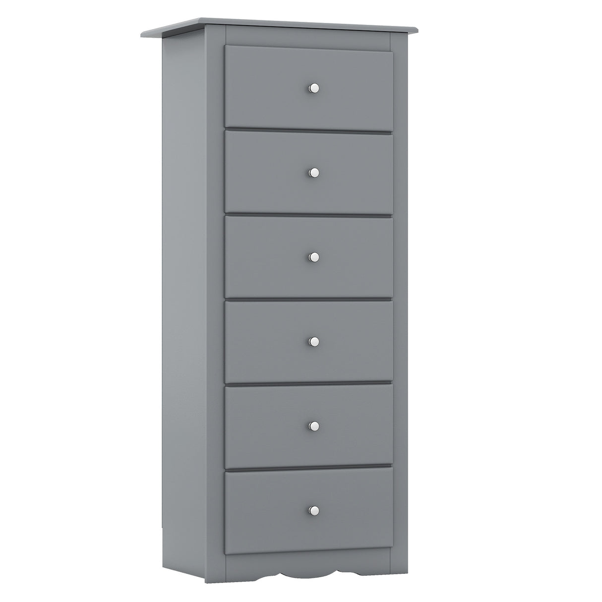 6 Drawers Chest Dresser Clothes Storage Bedroom Furniture Cabinet-Gray