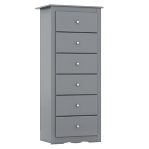 6 Drawers Chest Dresser Clothes Storage Bedroom Furniture Cabinet-Gray