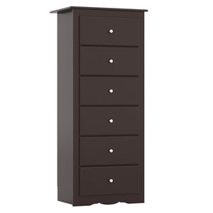 6 Drawers Chest Dresser Clothes Storage Bedroom Furniture Cabinet-Brown