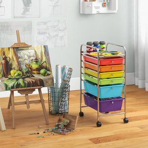 6 Drawers Rolling Storage Cart Organizer-Multicolor