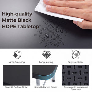 6 FT Plastic Fold-in-Half Camping Table-Black