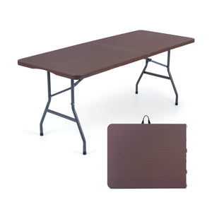 6 FT Plastic Fold-in-Half Camping Table-Coffee