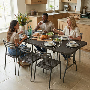 6 FT Plastic Fold-in-Half Camping Table-Coffee