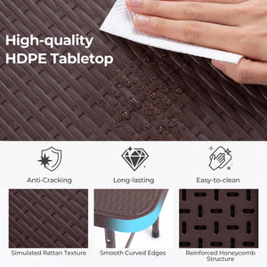 6 FT Plastic Fold-in-Half Camping Table-Coffee
