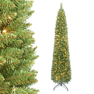 6 FT Pre-Lit Pencil Christmas Tree with 180 Warm White LED Lights