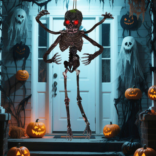 6 Feet Animated Halloween Decoration with 4 Arms  Red LED-lit Eyes & Spooky Sounds