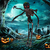 6 Feet Animated Halloween Decoration with 4 Arms  Red LED-lit Eyes & Spooky Sounds