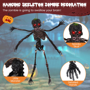6 Feet Animated Halloween Decoration with 4 Arms  Red LED-lit Eyes & Spooky Sounds