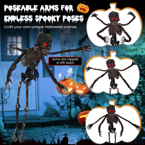 6 Feet Animated Halloween Decoration with 4 Arms  Red LED-lit Eyes & Spooky Sounds